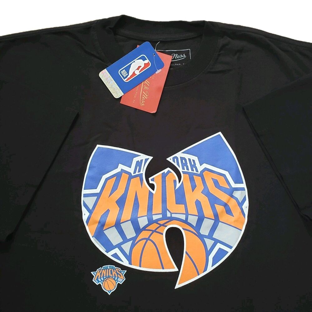 NWT Wu-Tang X New York Knicks Mitchell & Ness FLAWED Sz XL Mens Black T-Shirt NY